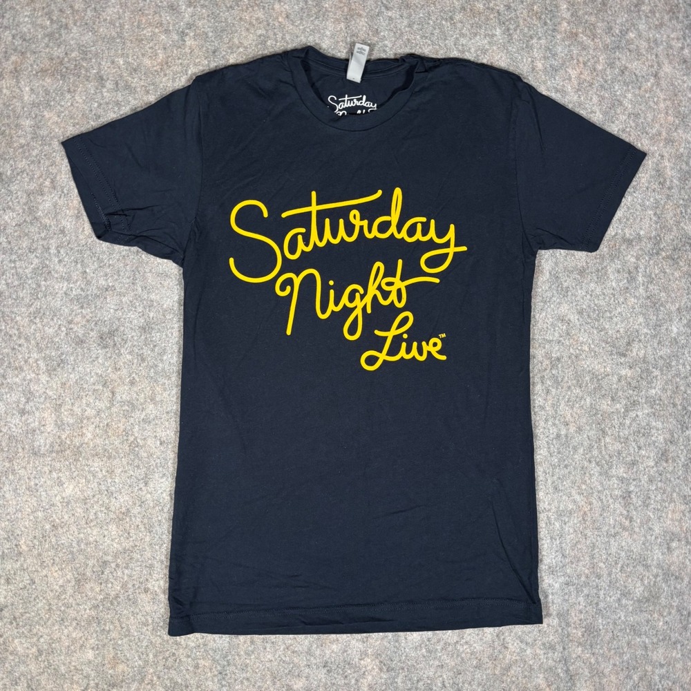 Next Level Saturday Night Live T-Shirt Mens Small Blue‎ Yellow Logo SNL Graphic